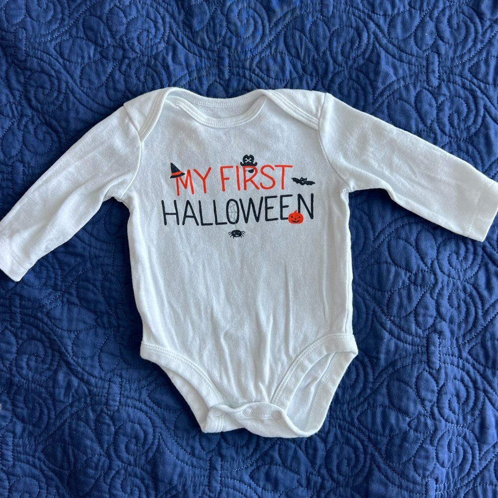 Size 3 months Carters My First Halloween onesie.  Like NEW.